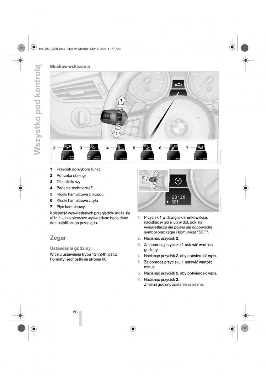 BMW Z4 E89 instrukcja obslugi / page 61