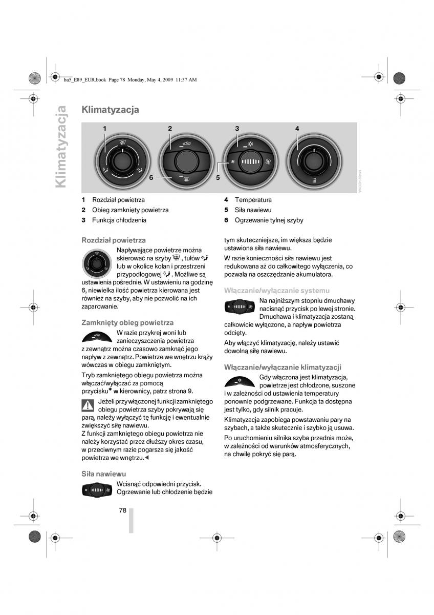 BMW Z4 E89 instrukcja obslugi / page 79