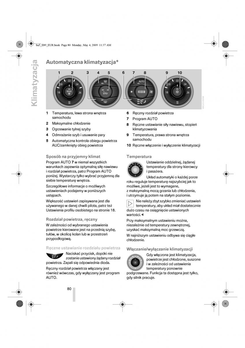 BMW Z4 E89 instrukcja obslugi / page 81