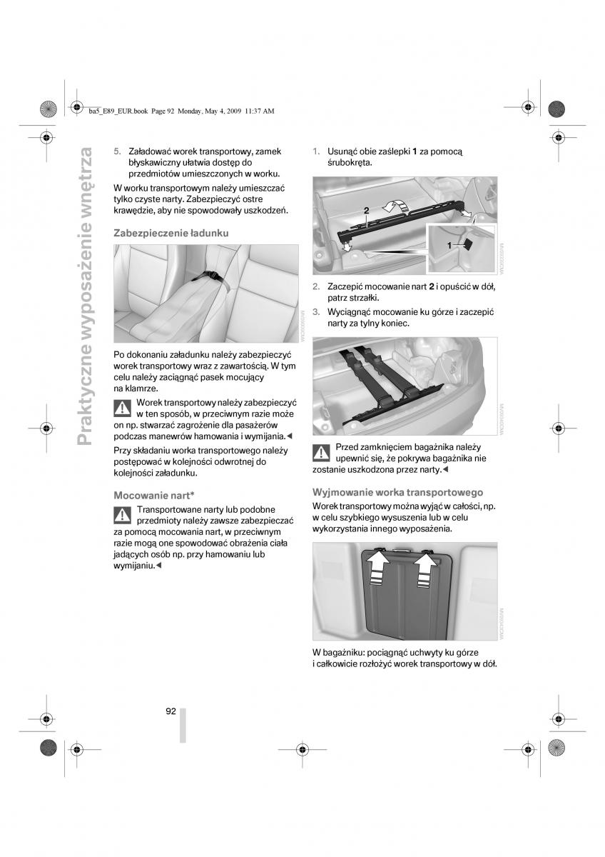 BMW Z4 E89 instrukcja obslugi / page 93