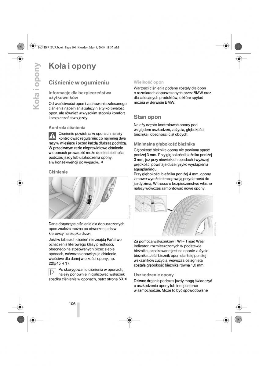 BMW Z4 E89 instrukcja obslugi / page 107