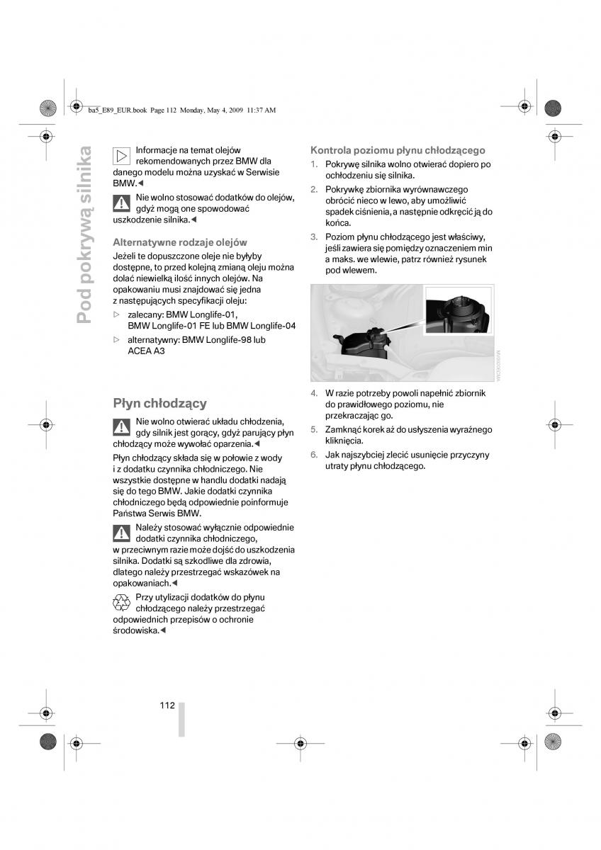 BMW Z4 E89 instrukcja obslugi / page 113