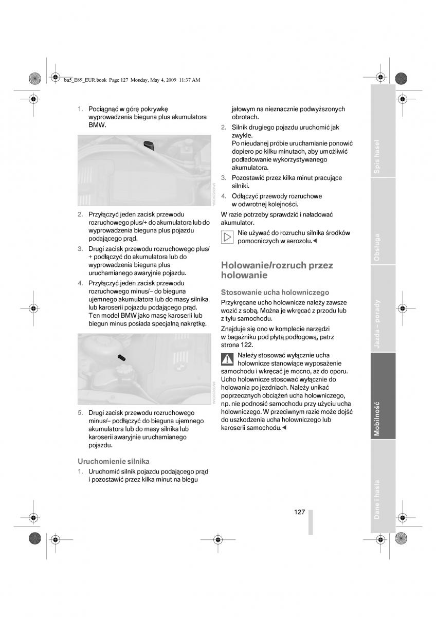 BMW Z4 E89 instrukcja obslugi / page 128