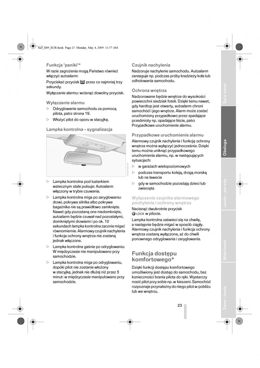 BMW Z4 E89 instrukcja obslugi / page 24