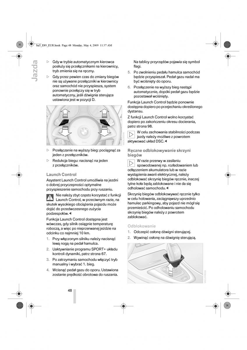 BMW Z4 E89 instrukcja obslugi / page 49