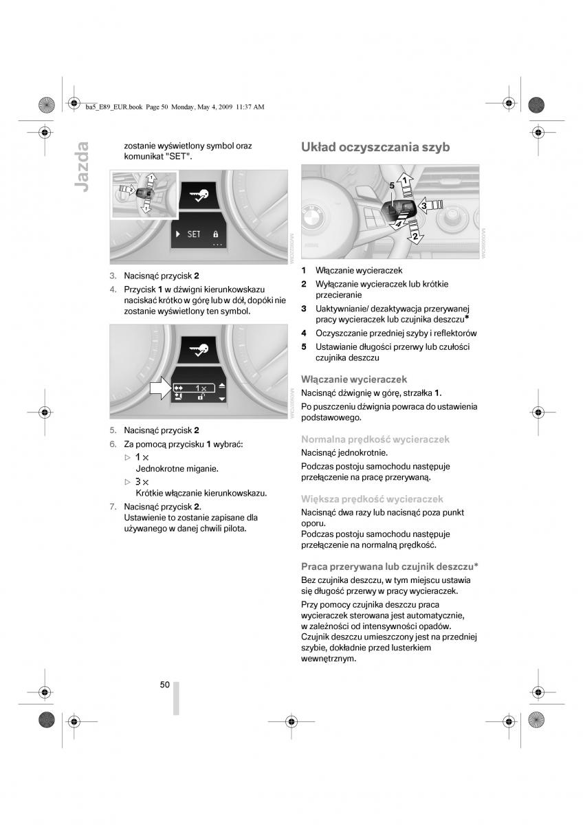 BMW Z4 E89 instrukcja obslugi / page 51