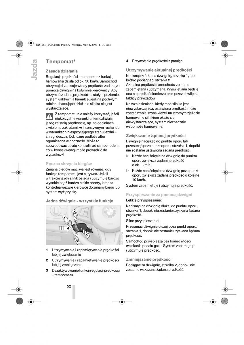 BMW Z4 E89 instrukcja obslugi / page 53