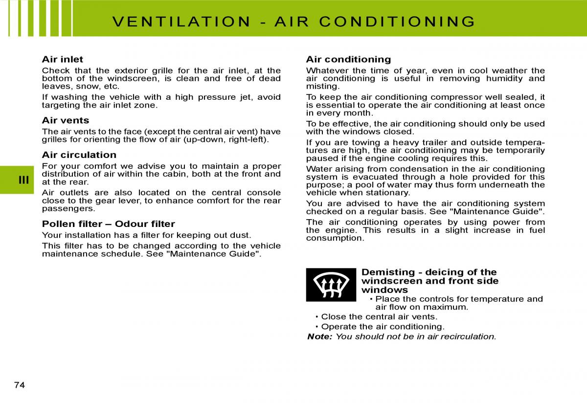 Citroen C2 owners manual / page 58