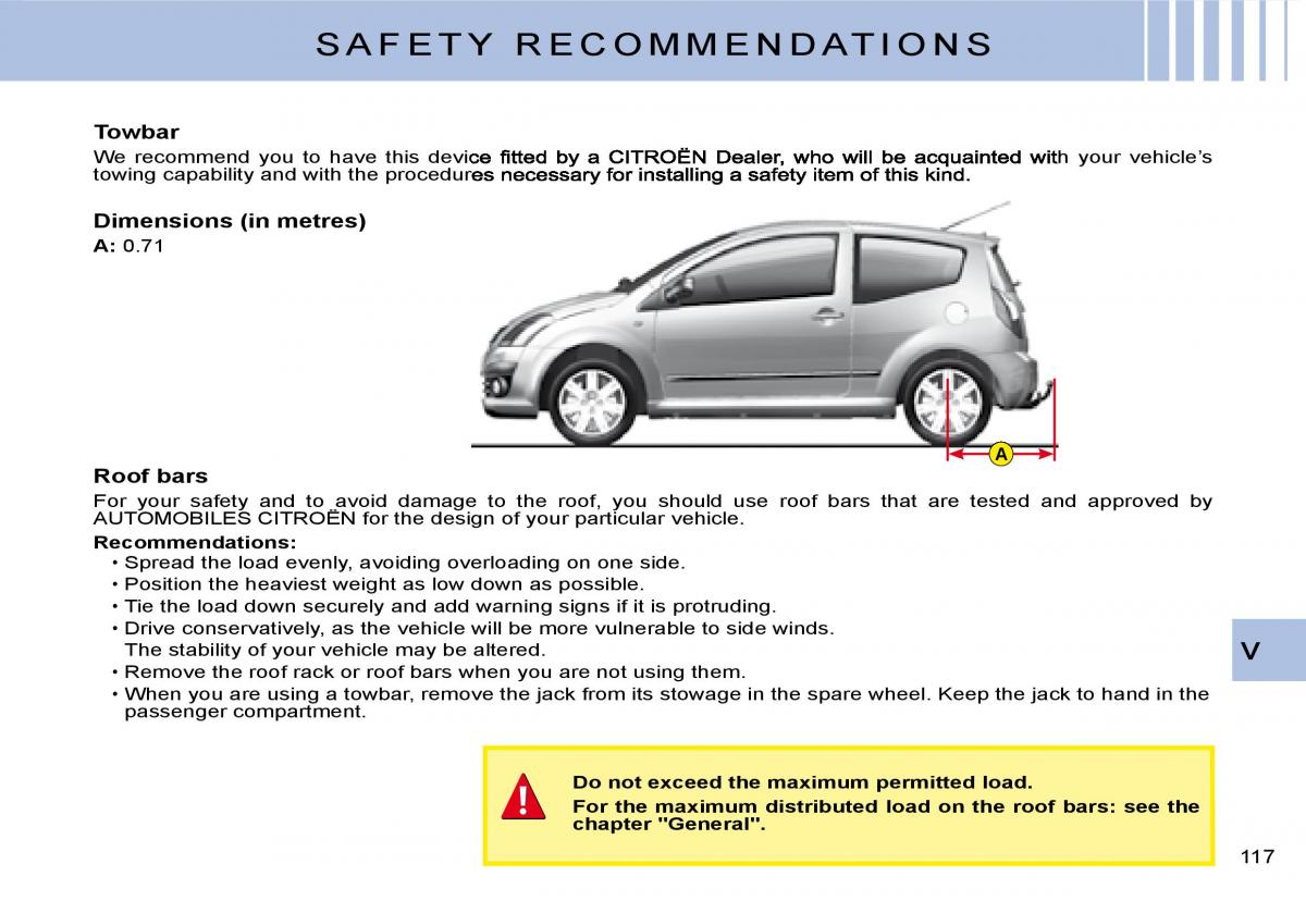 Citroen C2 owners manual / page 102