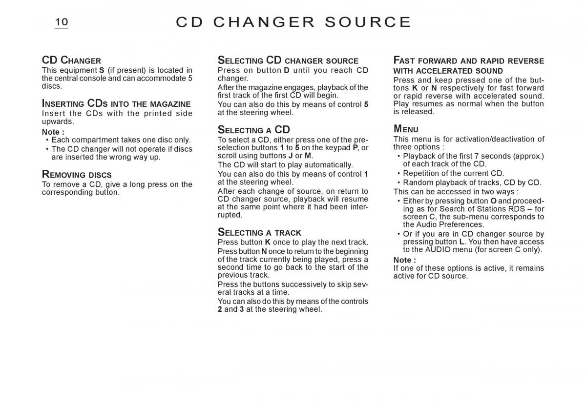 Citroen C2 owners manual / page 124