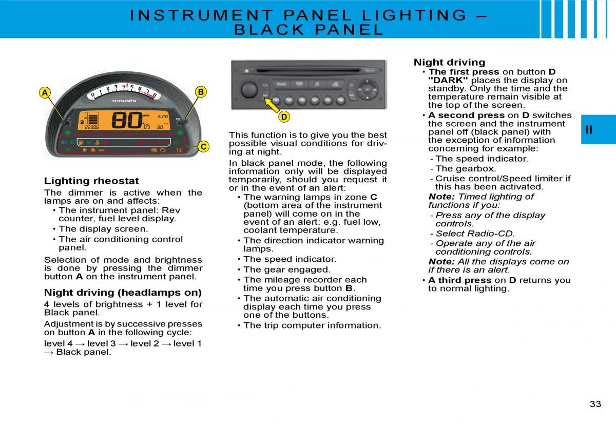 Citroen C2 owners manual / page 16