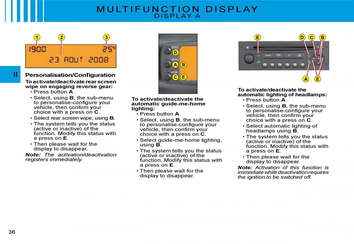 Citroen C2 owners manual / page 19