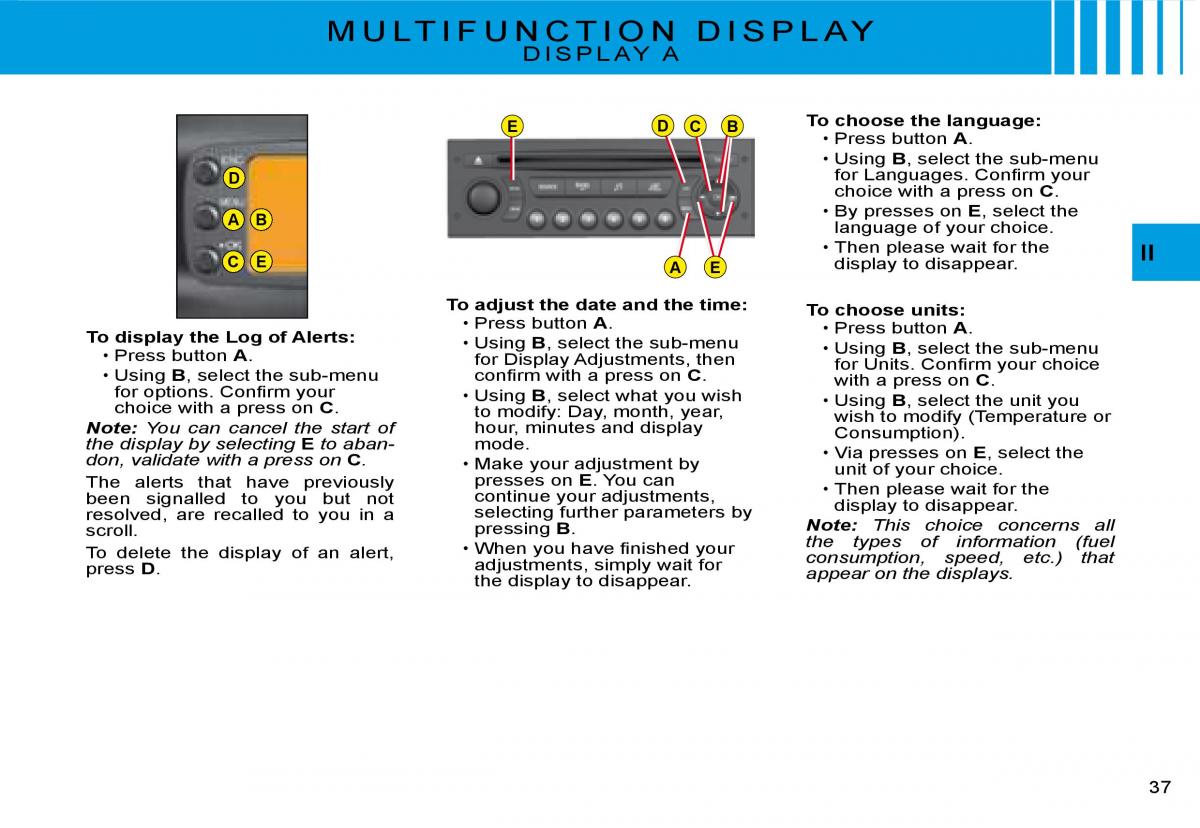 Citroen C2 owners manual / page 20