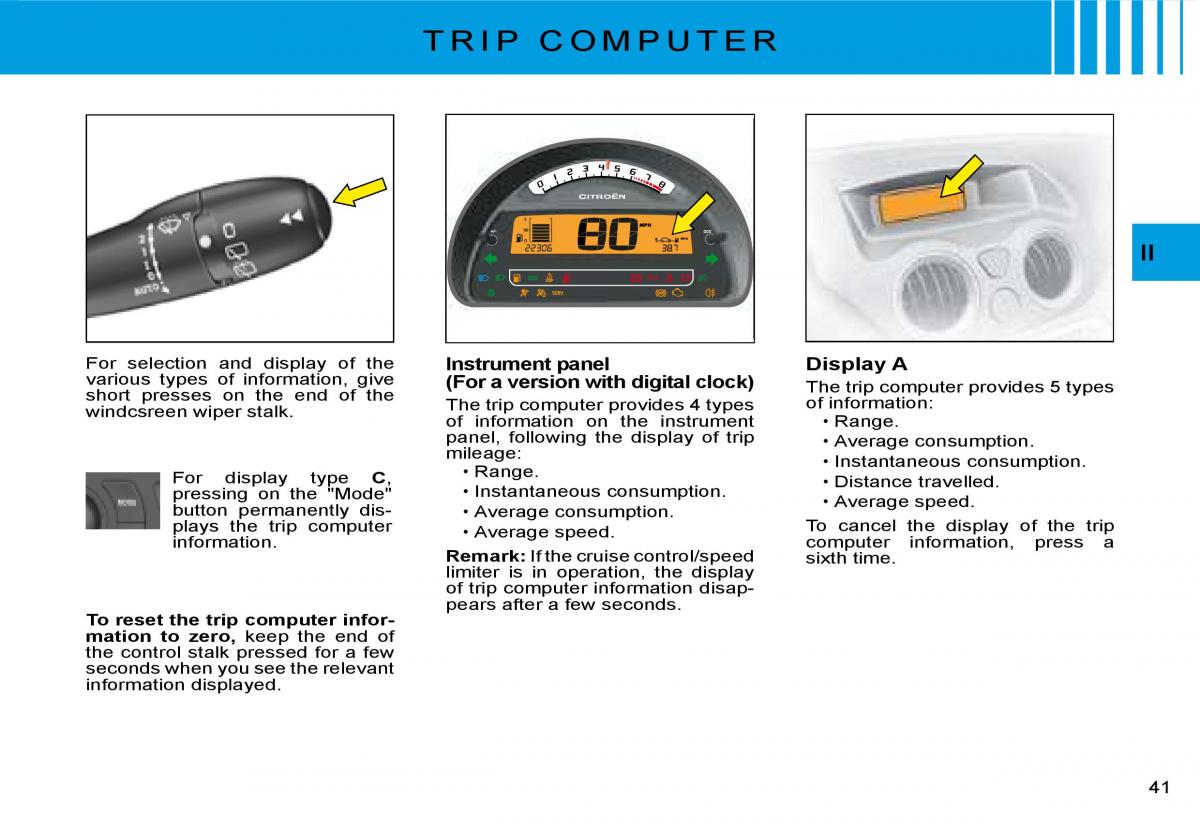 Citroen C2 owners manual / page 24