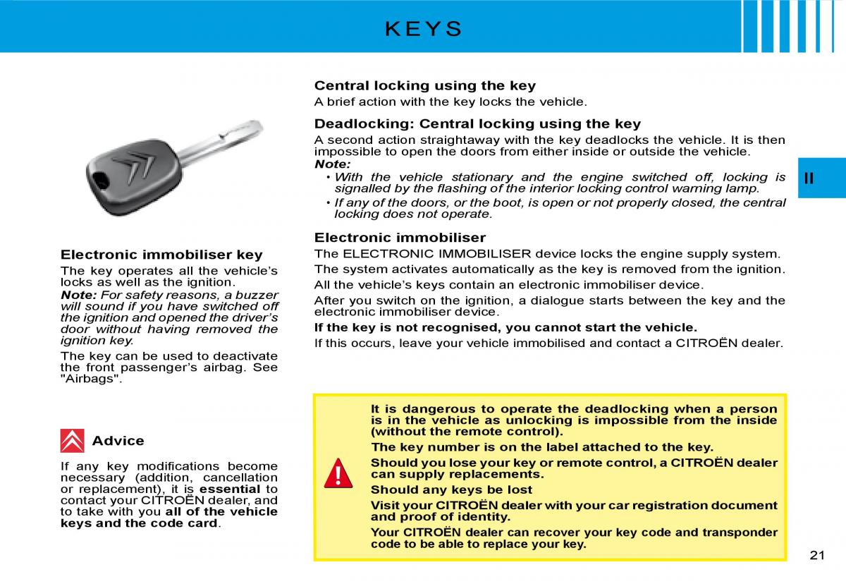 Citroen C2 owners manual page 3 - pdf