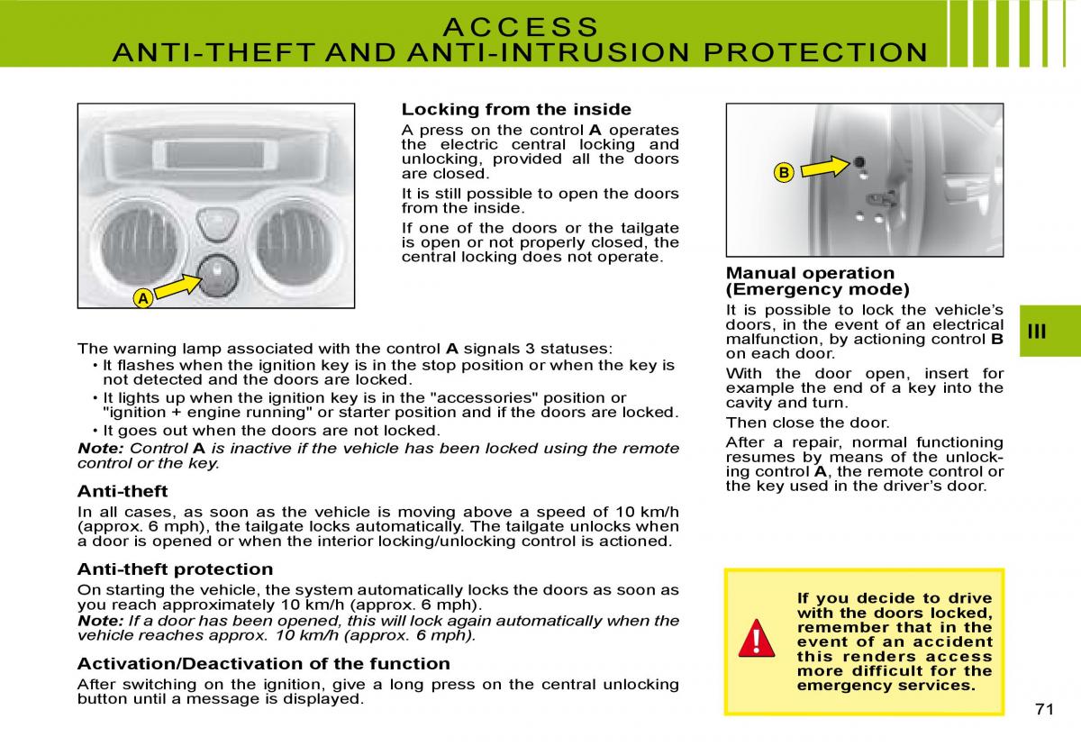 Citroen C2 owners manual / page 54