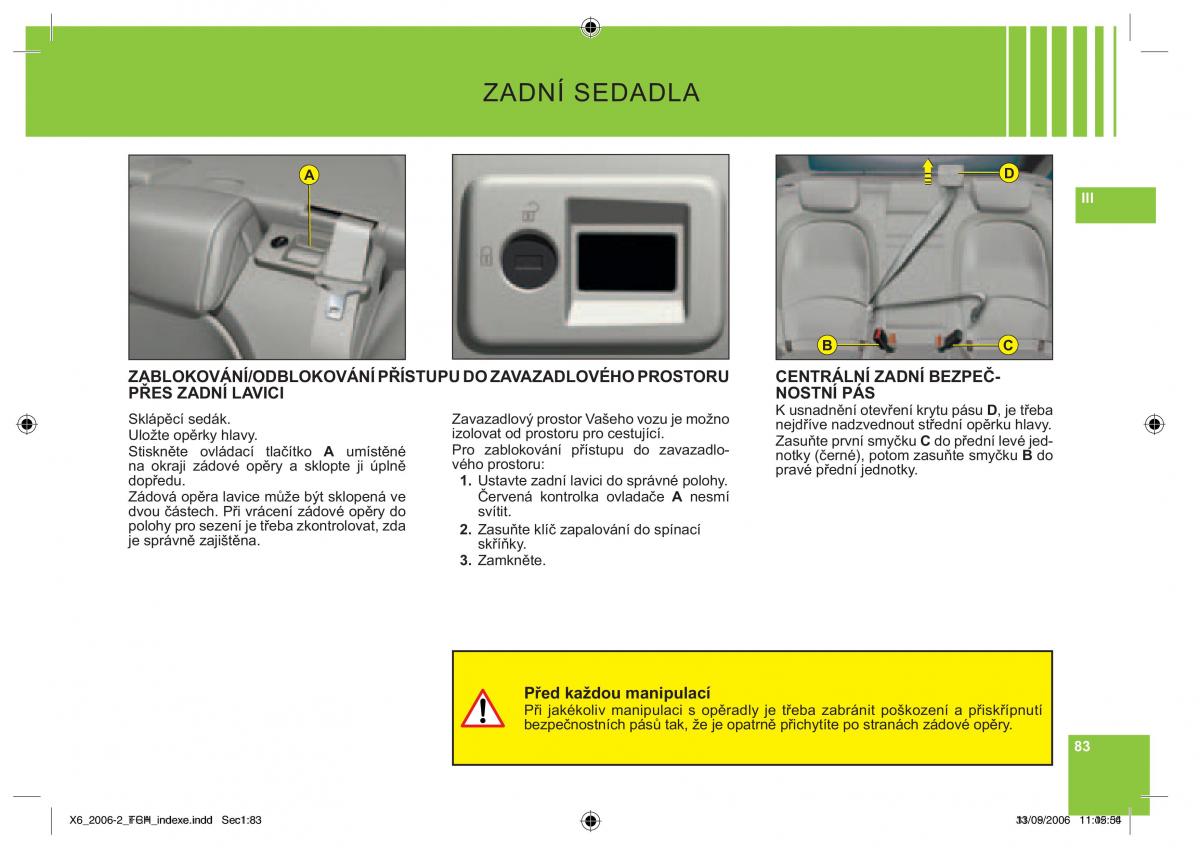 Citroen C6 navod k obsludze / page 87