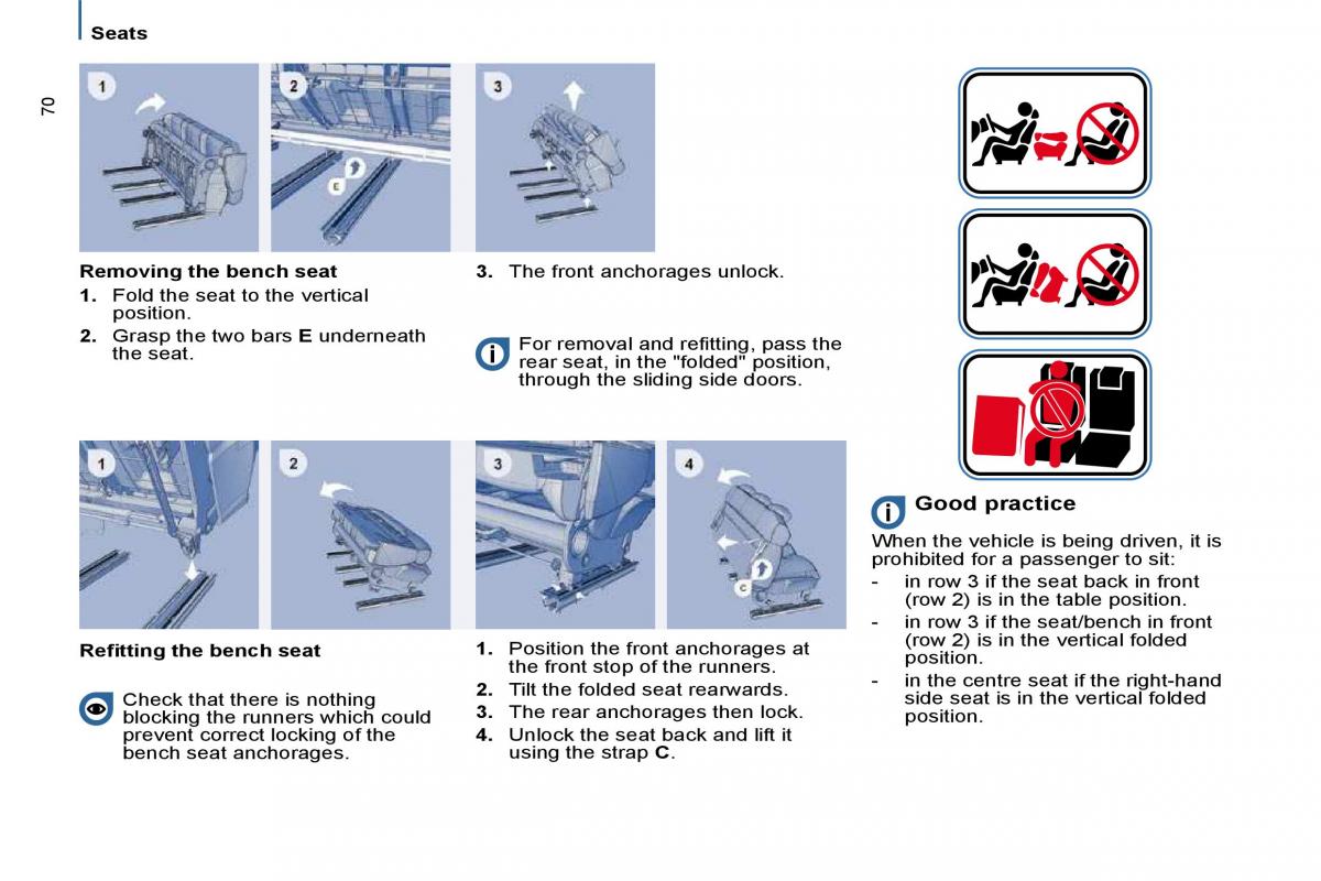 Citroen C8 owners manual / page 70