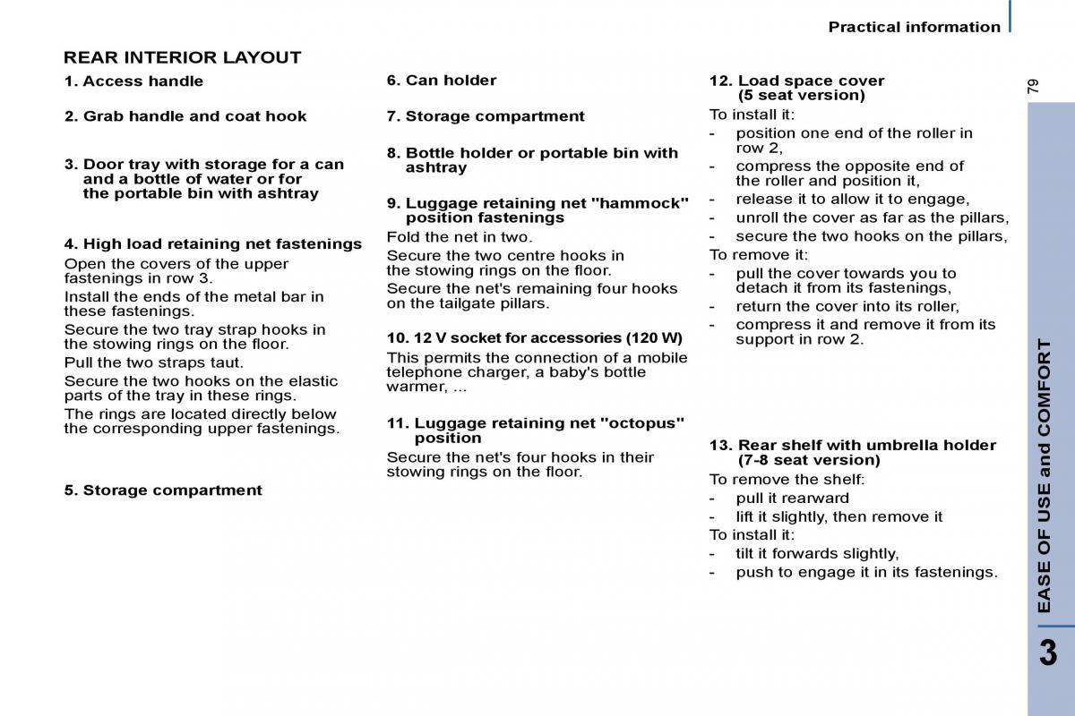 Citroen C8 owners manual / page 78