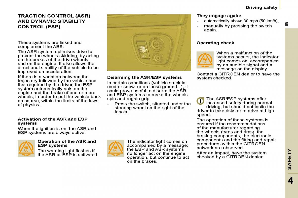 Citroen C8 owners manual / page 88