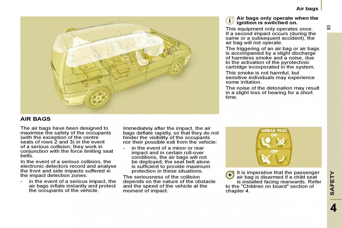 Citroen C8 owners manual / page 92