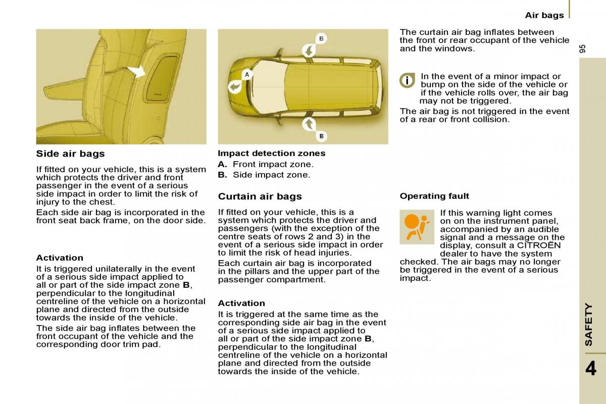 Citroen C8 owners manual / page 97