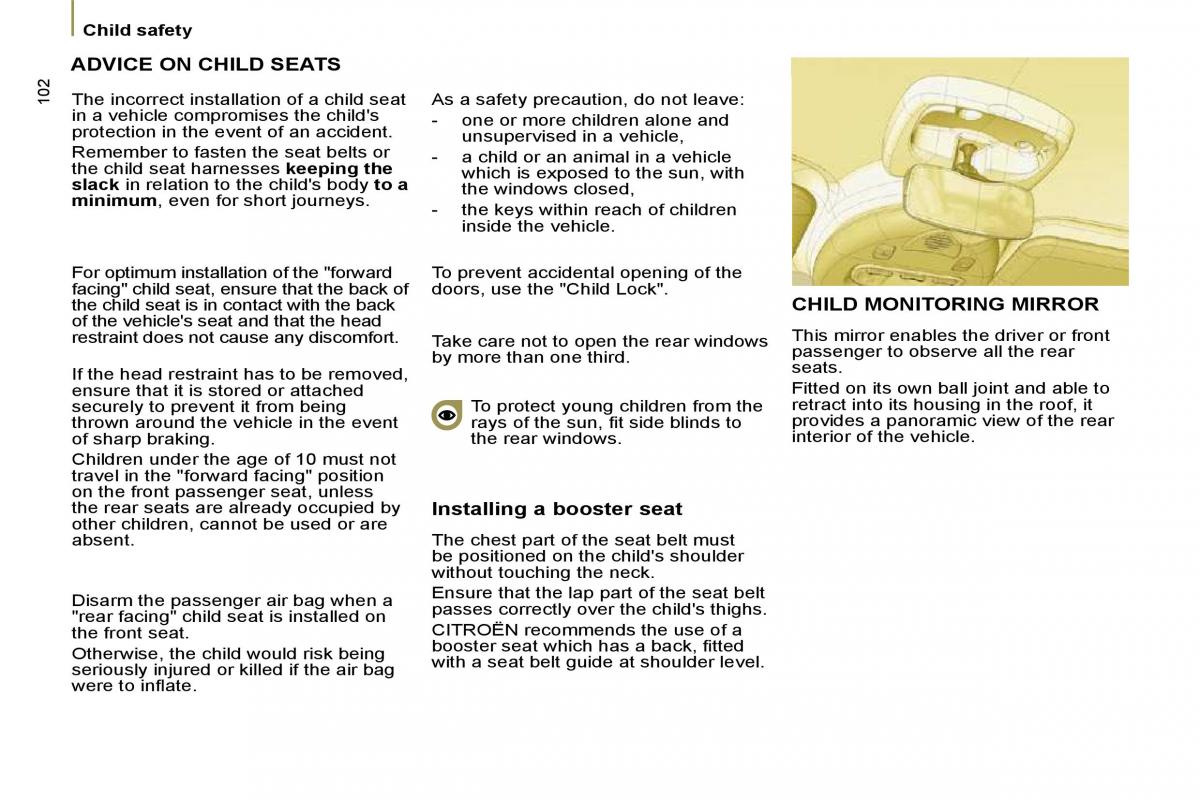 Citroen C8 owners manual / page 103