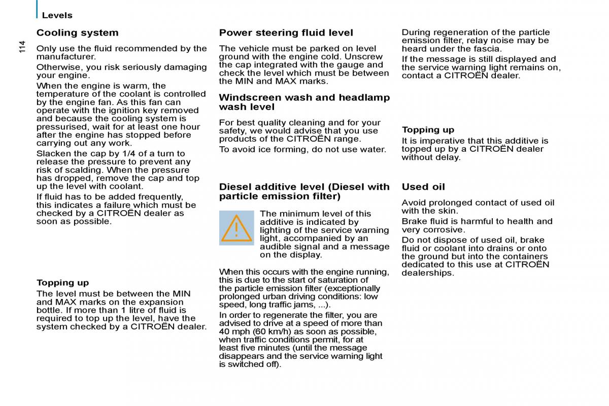 Citroen C8 owners manual / page 115