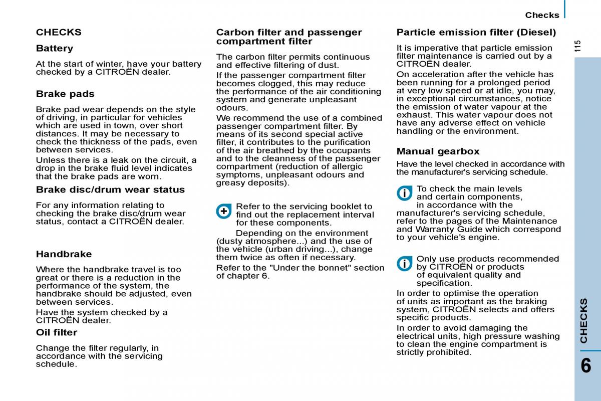 Citroen C8 owners manual / page 116