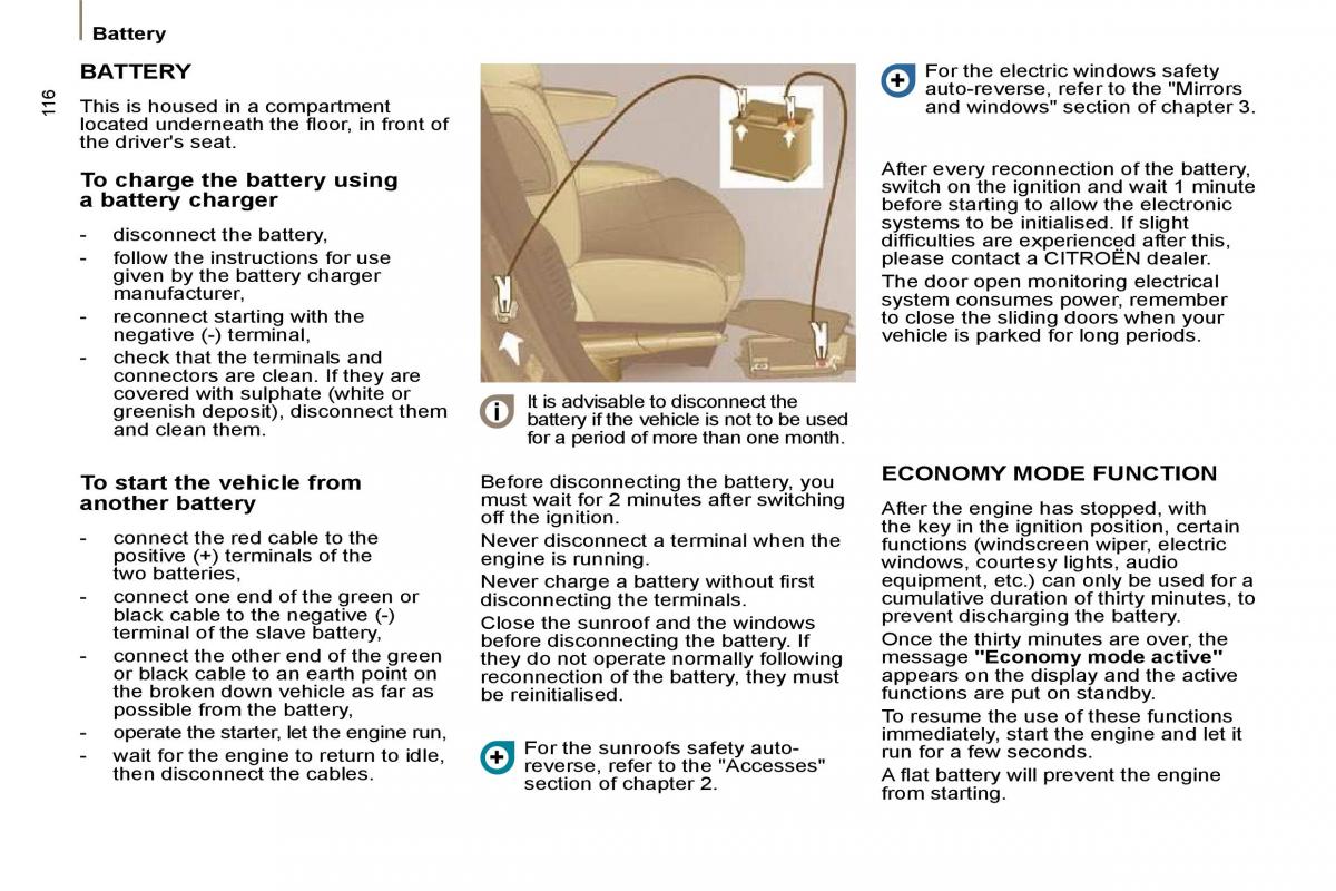 Citroen C8 owners manual / page 117