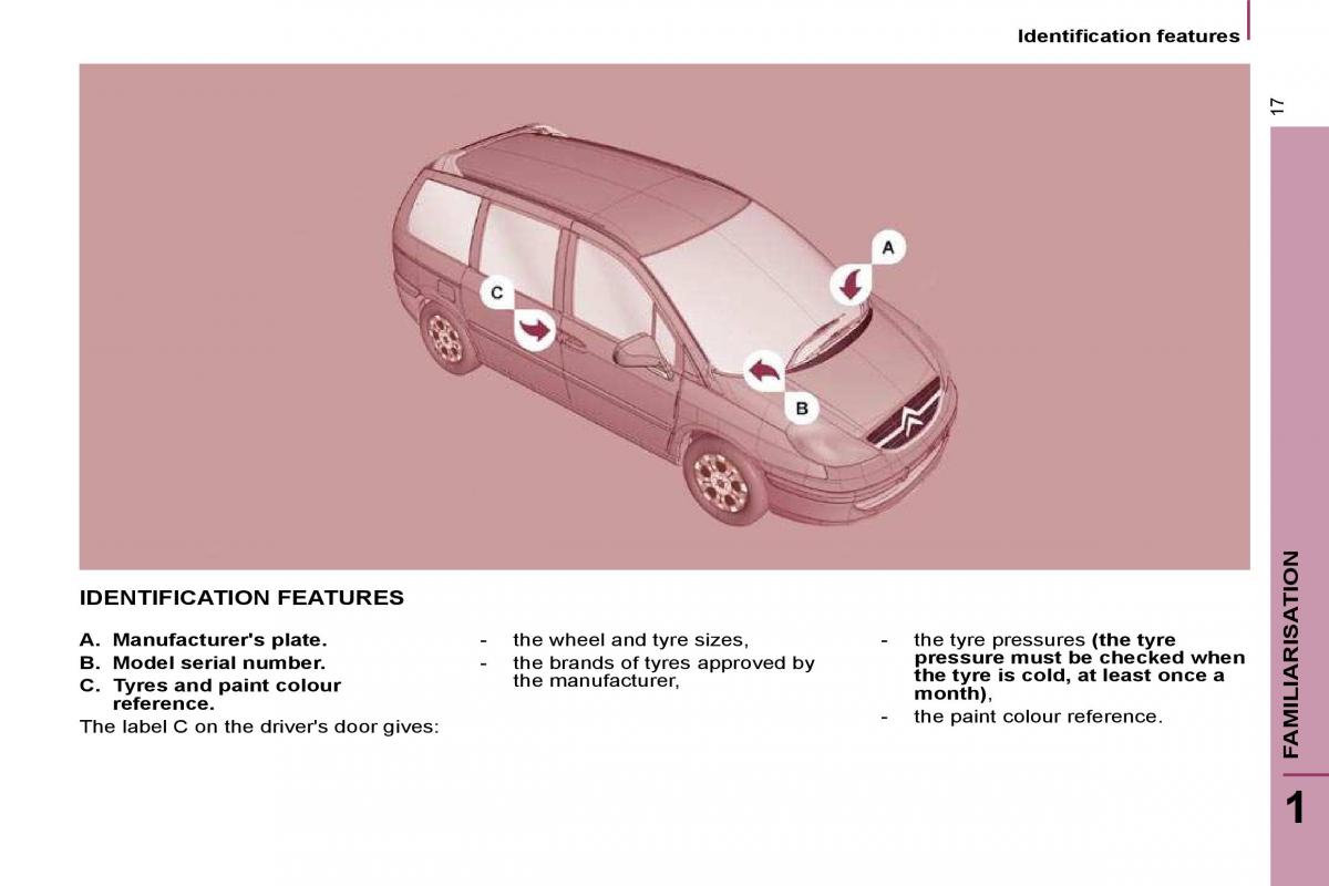 Citroen C8 owners manual / page 12