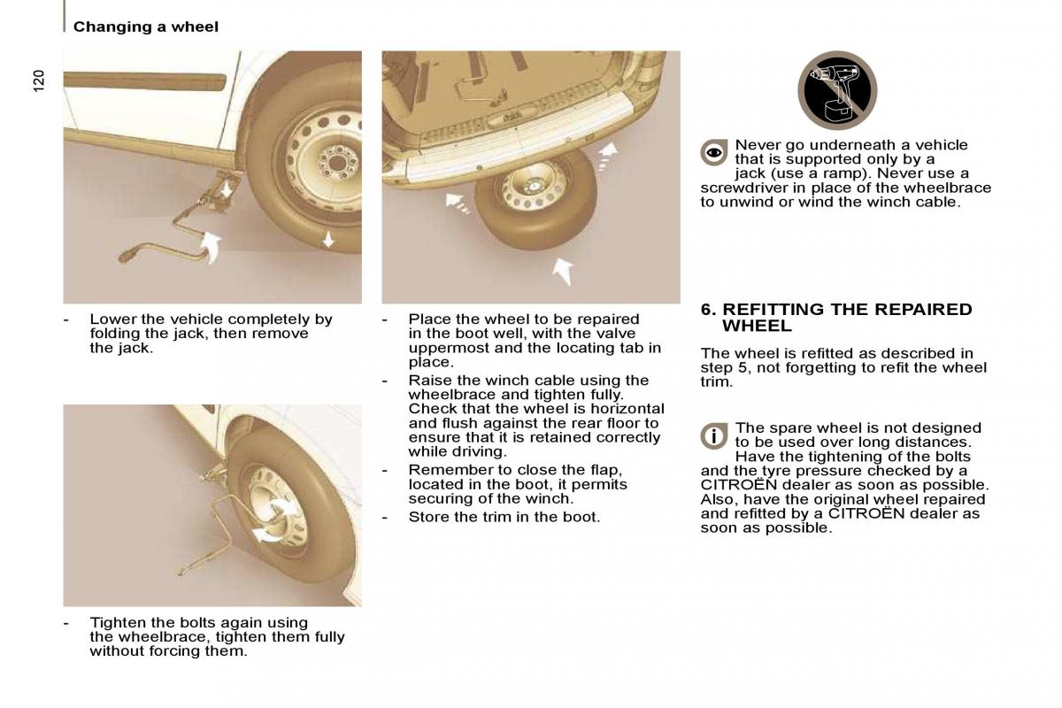 Citroen C8 owners manual / page 121