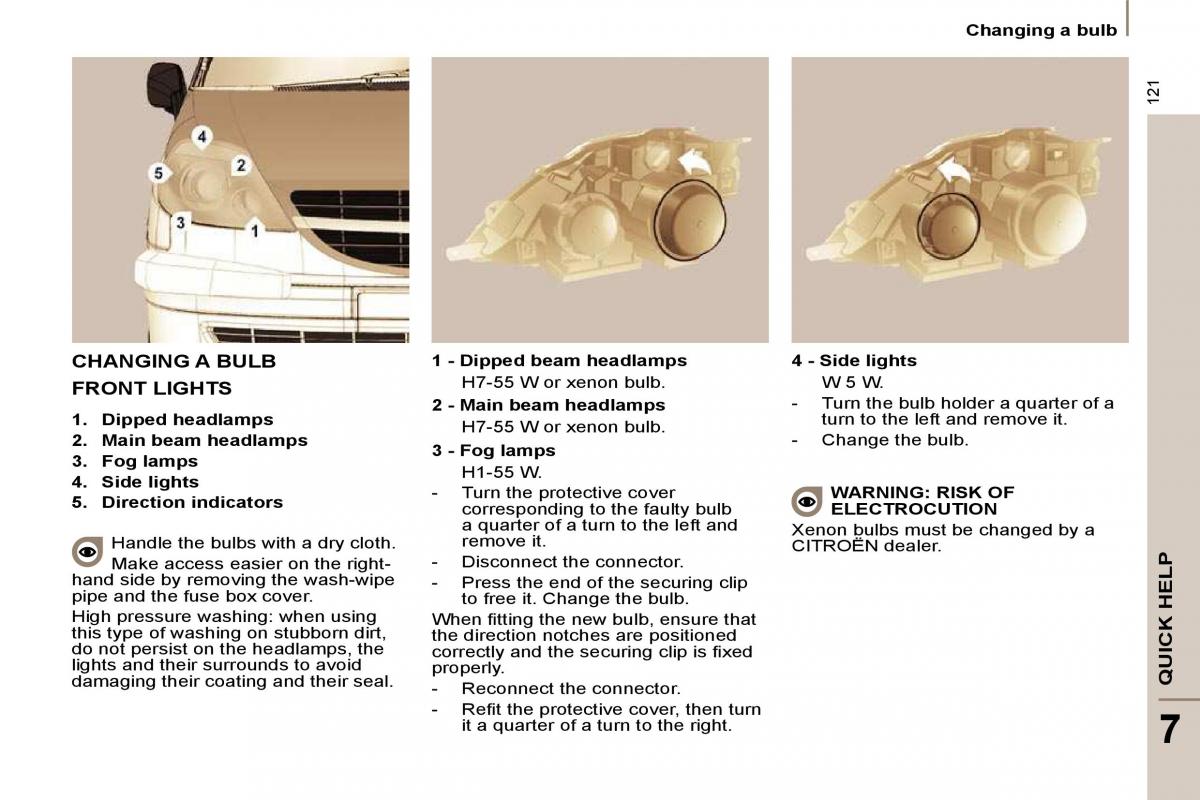 Citroen C8 owners manual / page 122