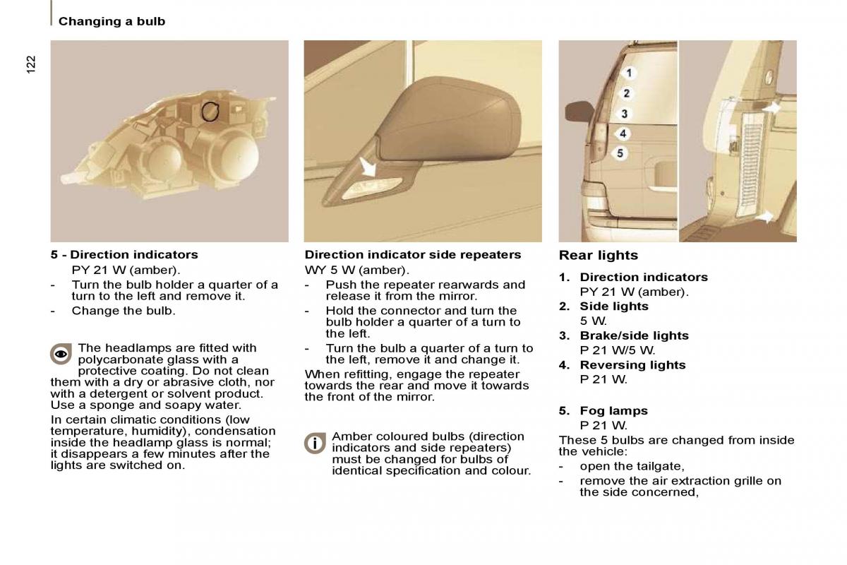 Citroen C8 owners manual / page 123