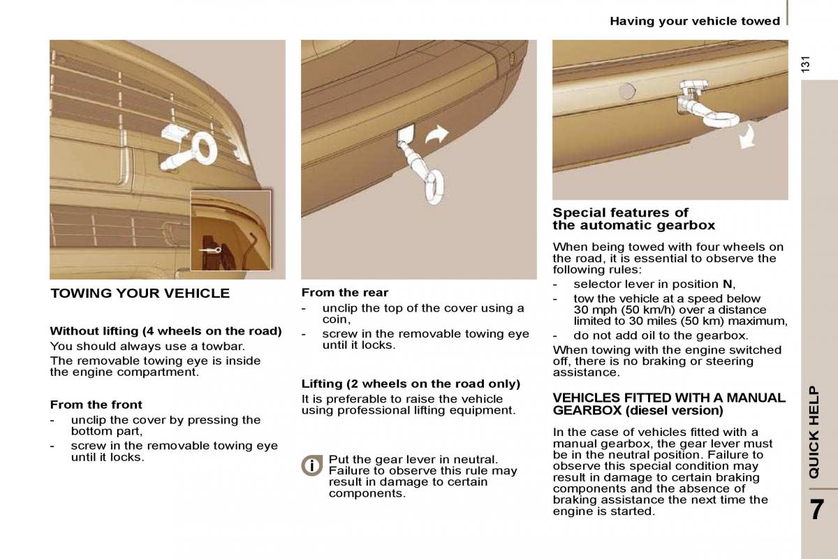 Citroen C8 owners manual / page 133