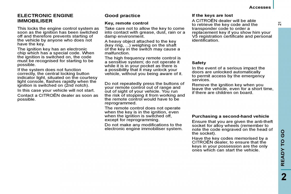 Citroen C8 owners manual / page 18