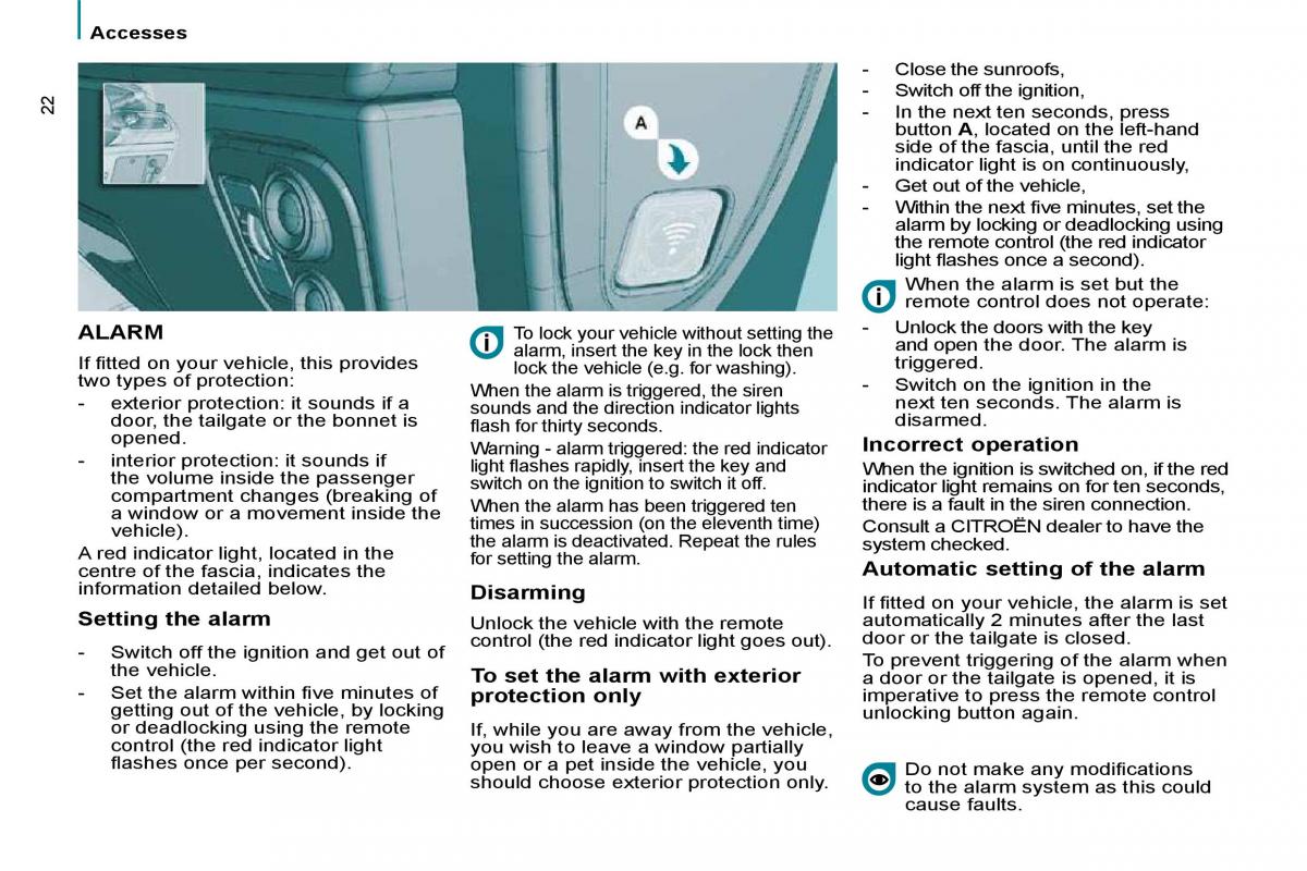 Citroen C8 owners manual / page 19