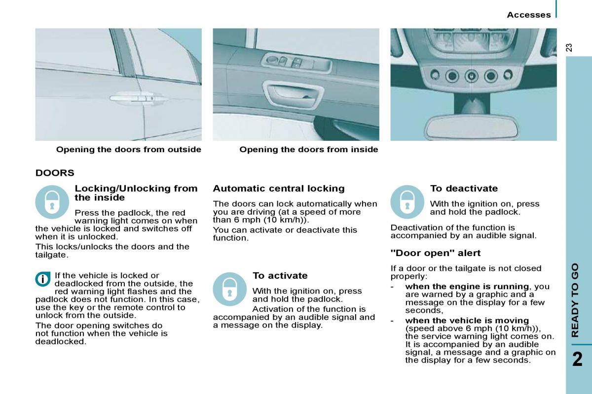 Citroen C8 owners manual / page 20