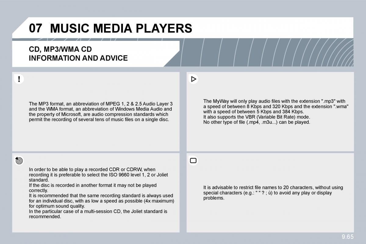 Citroen C8 owners manual / page 204