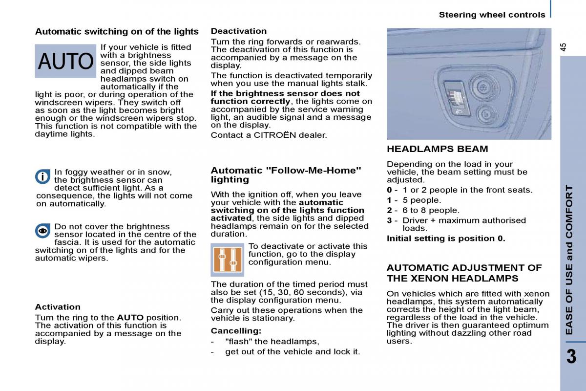 Citroen C8 owners manual / page 44