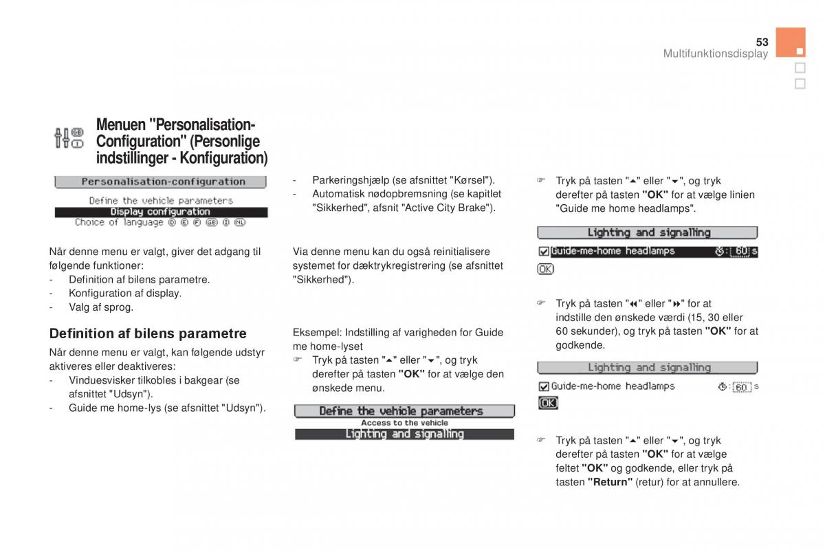 Citroen DS3 Bilens instruktionsbog / page 55