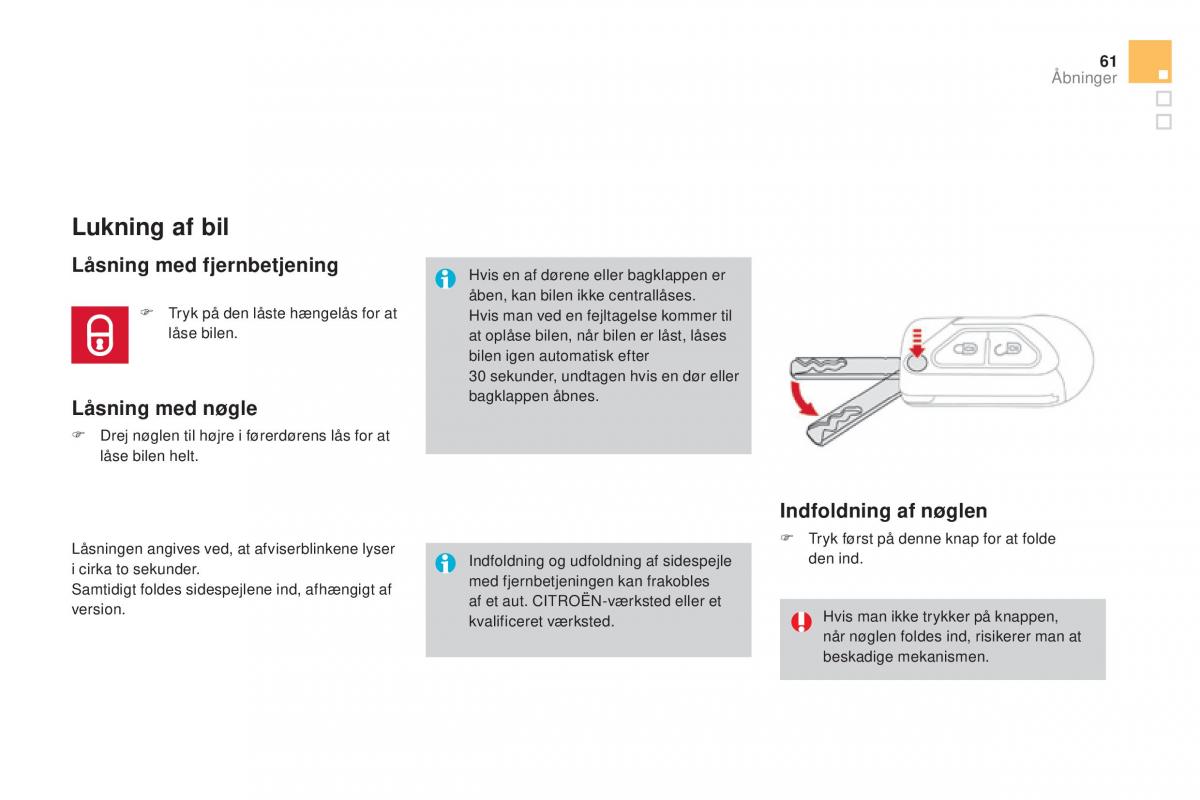 Citroen DS3 Bilens instruktionsbog / page 63