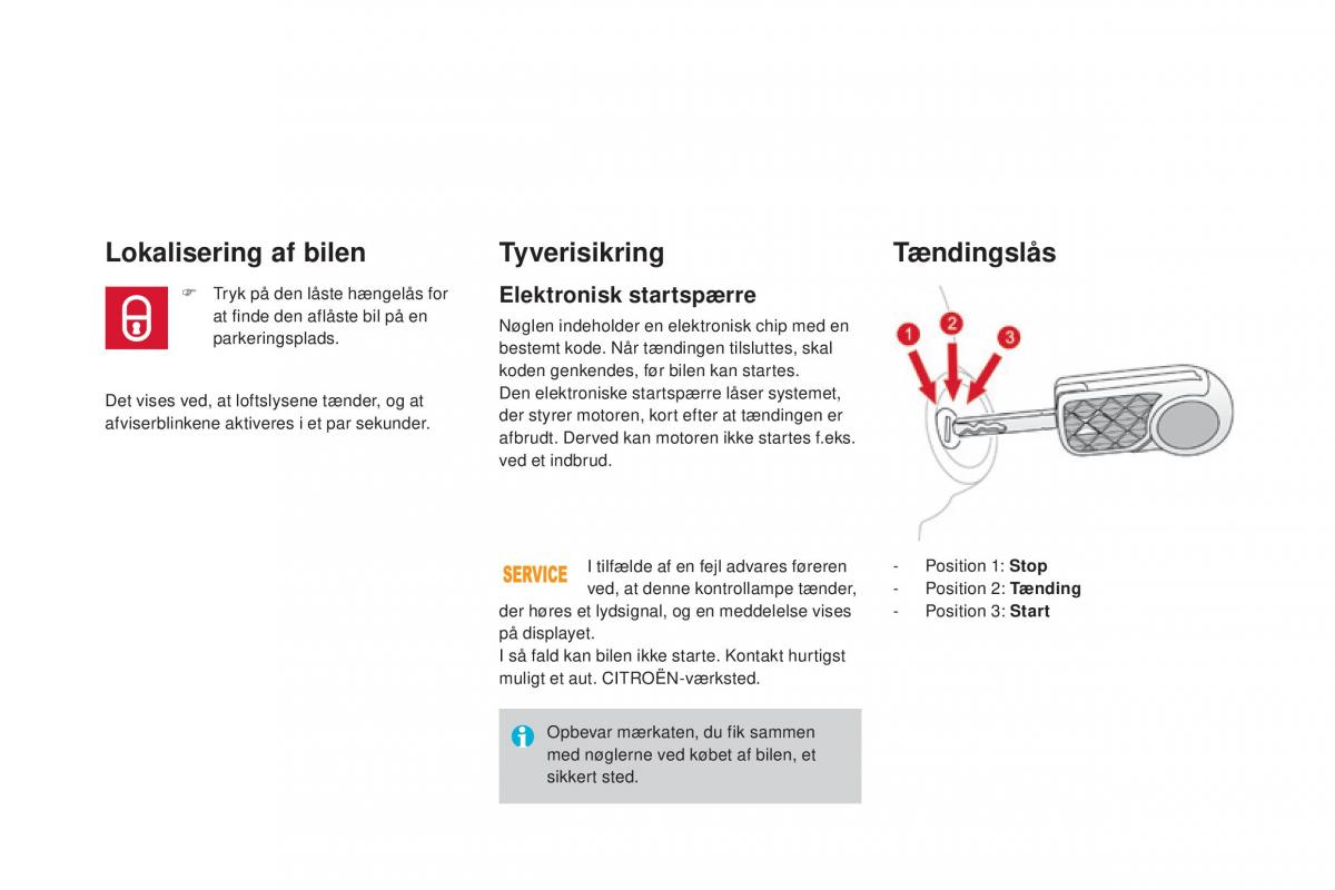 Citroen DS3 Bilens instruktionsbog / page 64