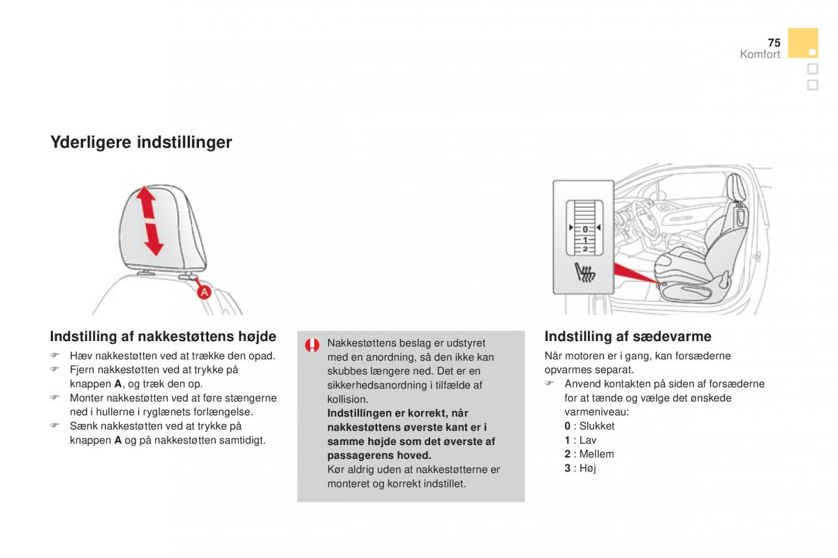 Citroen DS3 Bilens instruktionsbog / page 77