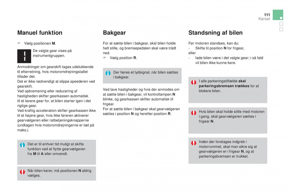 Citroen DS3 Bilens instruktionsbog / page 113