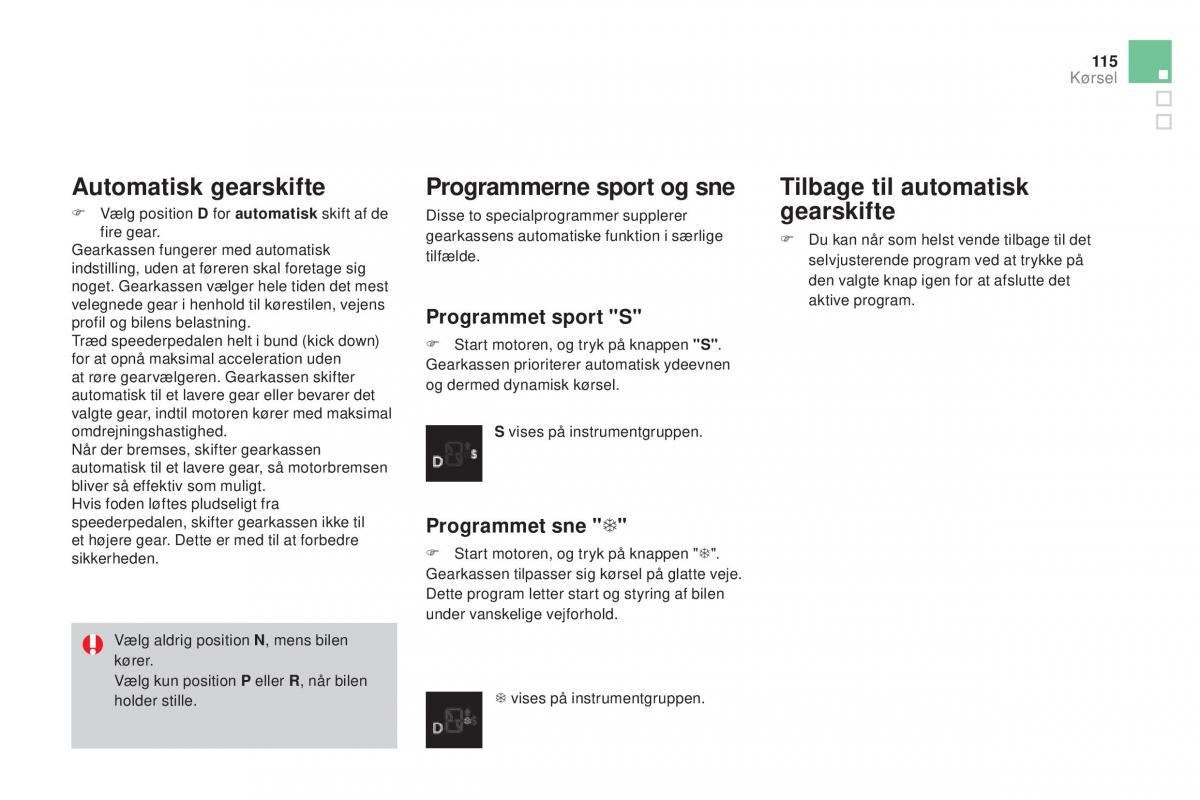 Citroen DS3 Bilens instruktionsbog / page 117