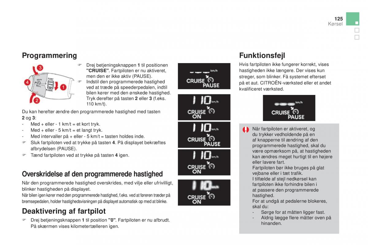 Citroen DS3 Bilens instruktionsbog / page 127