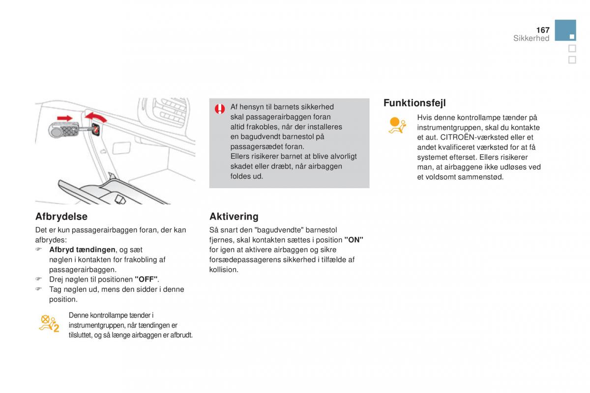 Citroen DS3 Bilens instruktionsbog / page 169