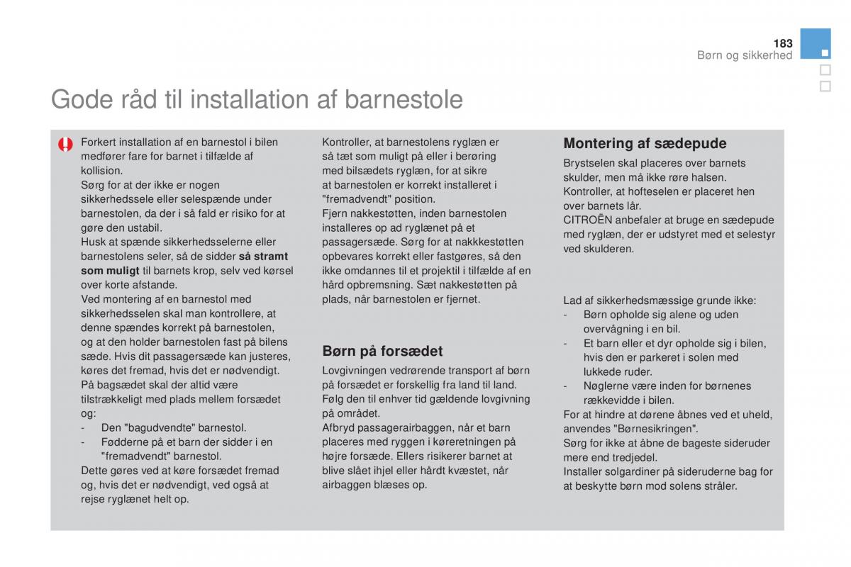 Citroen DS3 Bilens instruktionsbog / page 185