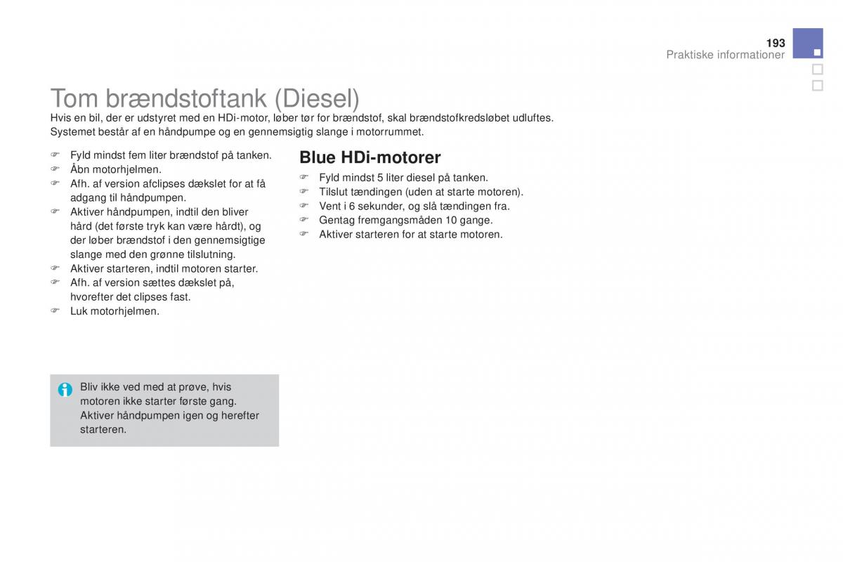 Citroen DS3 Bilens instruktionsbog / page 195